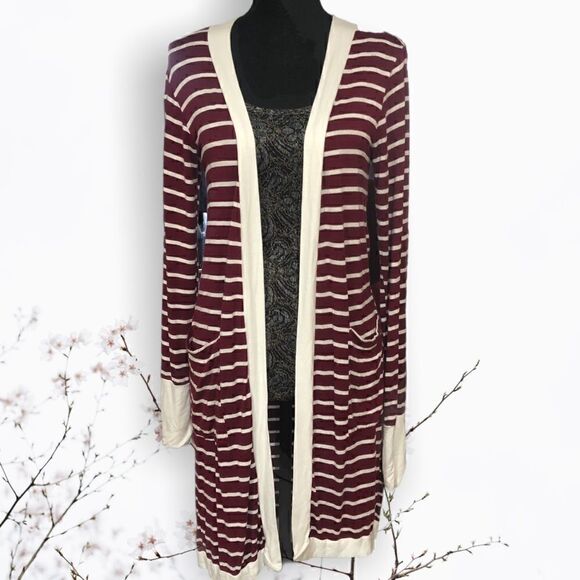 Stripe Midi Open Cardigan - Picture 2 of 4